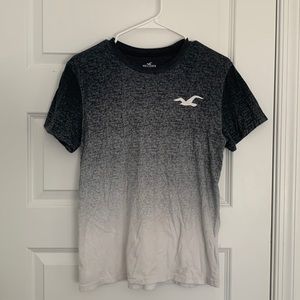 Hollister Mens XS Black fade White Ombre Tee